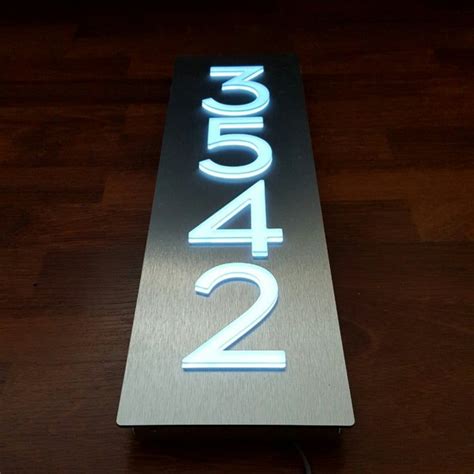 vertical illuminated house numbers